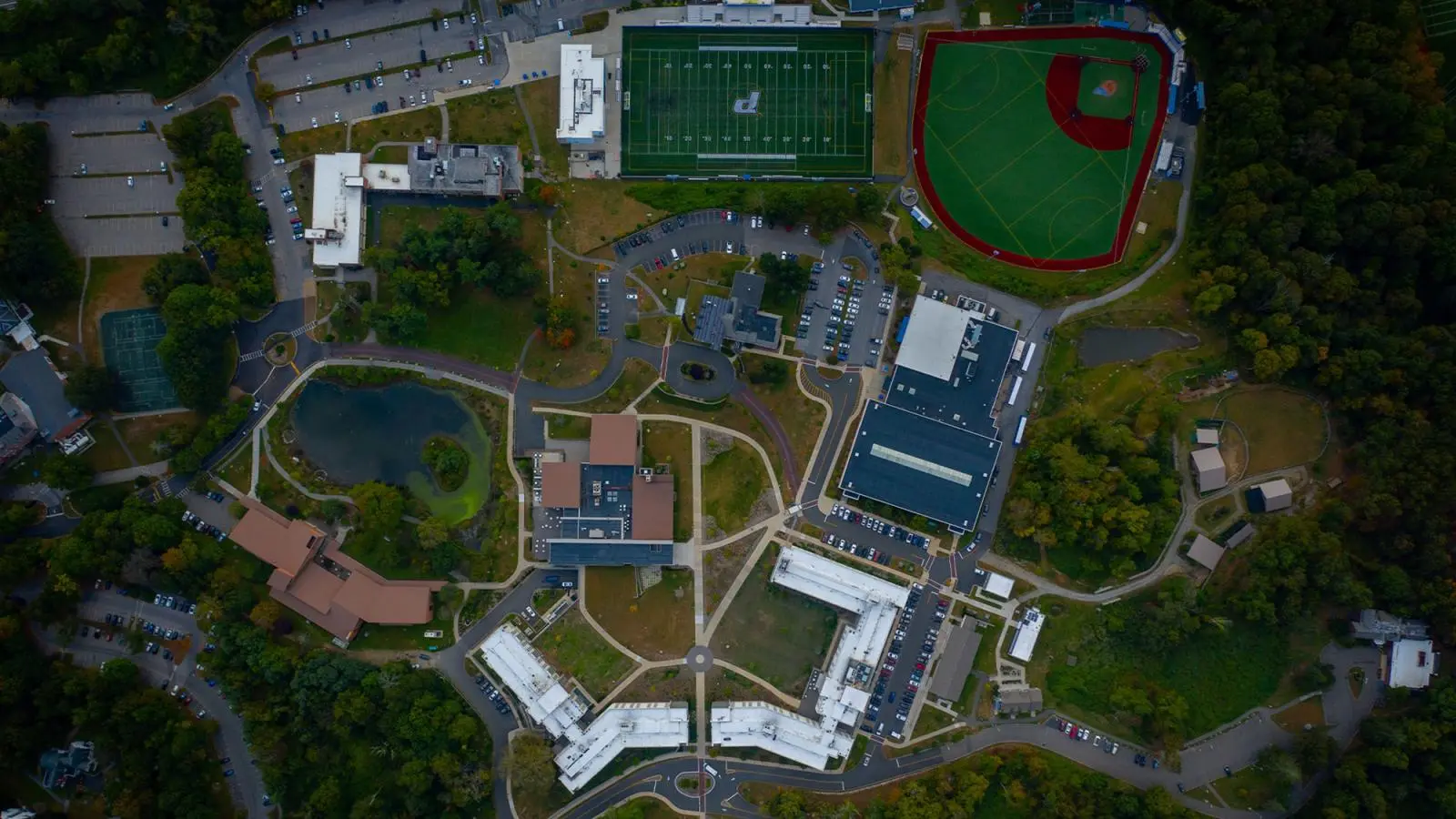 Aerial view of the Havilla University campus.